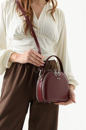 کیف دوشی زرشکی زنانه چرم مصنوعی Nas Bag - کد 904940685