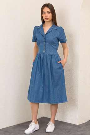 لباس آبی زنانه جین Şimal - کد 283360976