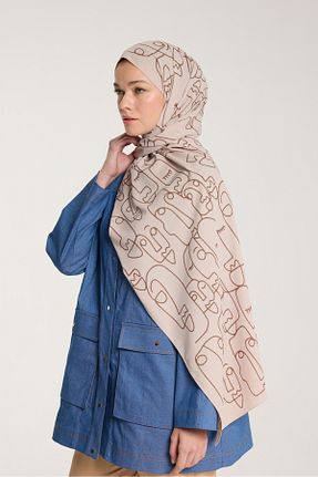 شال قهوه ای زنانه Medine İpeği PURESCARFS - کد 917790053