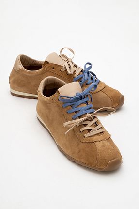 کفش اسنیکر قهوه ای زنانه چرم اصل luvishoes - کد 904950267
