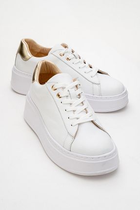 کفش اسنیکر سفید زنانه چرم اصل luvishoes - کد 904955498