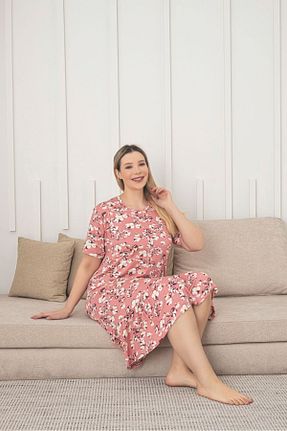 لباس سایز بزرگ نارنجی زنانه پنبه - ویسکون Asel - کد 904973488