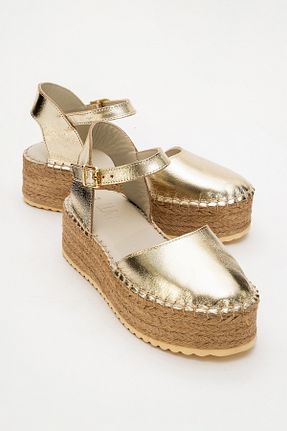صندل طلائی زنانه پاشنه تخت luvishoes - کد 904963071