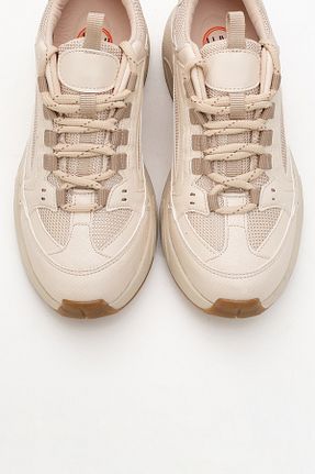 کفش اسنیکر بژ زنانه بند دار luvishoes - کد 904960381