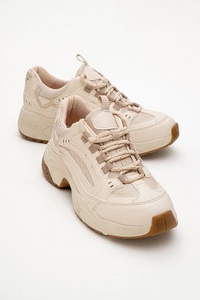 کفش اسنیکر بژ زنانه بند دار luvishoes - کد 904960381