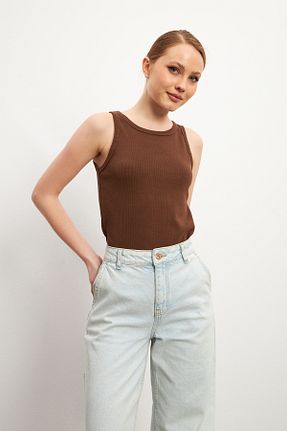 بادی قهوه ای زنانه یقه دوچرخه MODAGEN - کد 904971933