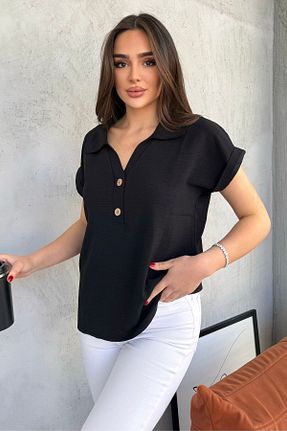 بلوز مشکی زنانه ساده modavingo - کد 904969498