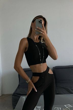 ست بالاتنه و پائین تنه مشکی زنانه بافت Fashiontayt - کد 904972217