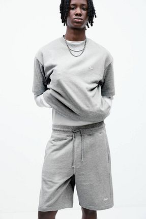 شلوارک و برمودا طوسی مردانه پنبه ای Pull & Bear - کد 899525901