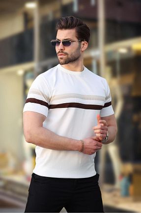 تیشرت سفید مردانه رگولار Madmext - کد 904992053