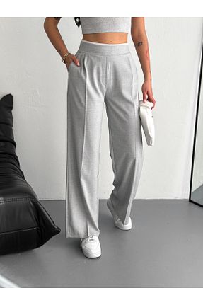 شلوار طوسی زنانه بافتنی Zula Moda - کد 904993035
