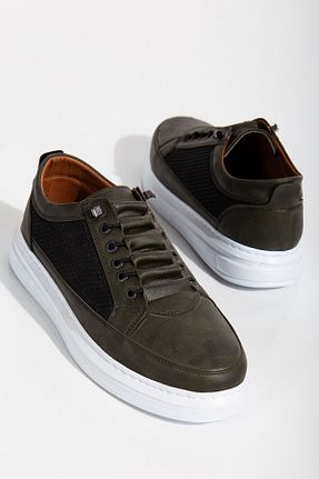 کفش اسنیکر خاکی مردانه بند دار BY ERG SHOES - کد 842713038