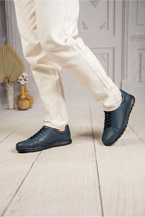 کفش اسنیکر سرمه ای مردانه چرم اصل DAXİS Sportwear Company - کد 906407188