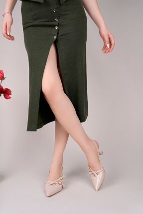 کفش پاشنه بلند کلاسیک بژ زنانه چرم لاکی Nexs - کد 905023729