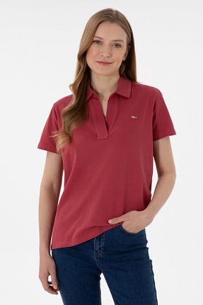 پولوشرت زرشکی زنانه پنبه ای U.S. Polo Assn. - کد 905027244