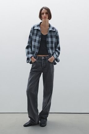 پیراهن آبی زنانه یقه پیراهنی Massimo Dutti - کد 905045109