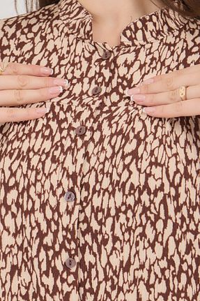 بلوز حجاب قهوه ای زنانه رگولار Elçelya Moda - کد 905028836
