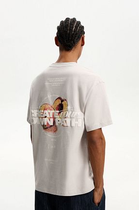 تیشرت طوسی مردانه Relaxed Bershka - کد 905035625