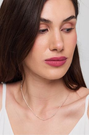 گردنبند نقره سفید زنانه 925 عیار KURAL TİCARET - کد 905045635