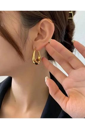گوشواره استیل (فولاد) زرد زنانه استیل ضد زنگ Siya Silver - کد 886739892