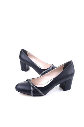 کفش پاشنه بلند کلاسیک طلائی زنانه میکروفیبر GÜLERSHOES - کد 905051881