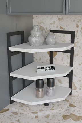 قفسه آشپزخانه سفید FurnatureDesign - کد 905058074