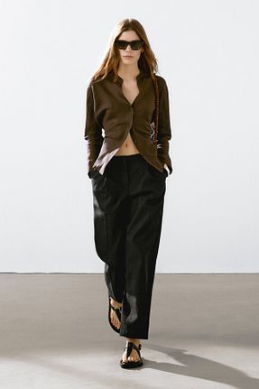 شلوار مشکی زنانه کتان Massimo Dutti - کد 905052944