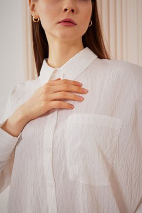 پیراهن حجاب سفید زنانه Relaxed EKRUTEX - کد 905053801