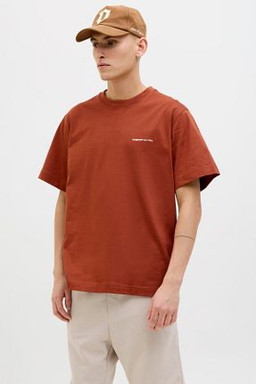 تیشرت نارنجی مردانه اورسایز Jack & Jones - کد 905056974
