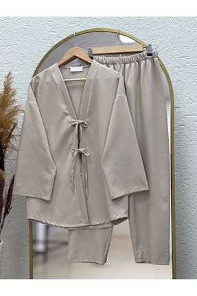 ست بالاتنه و پائین تنه حجاب طوسی زنانه رگولار Ebrar Store - کد 905051114