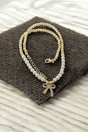 گردنبند جواهر طلائی زنانه برنجی Çlk Accessories - کد 905071107