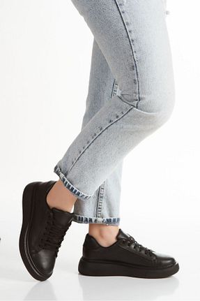 کفش اسنیکر مشکی زنانه بند دار MyLina Shoes - کد 905073323