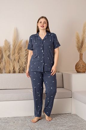 ست لباس راحتی طوسی زنانه Kalp Nisanca - کد 905070473