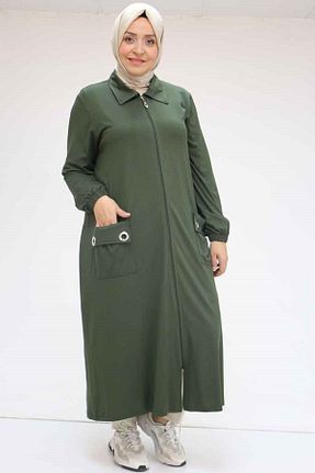 کت سایز بزرگ خاکی زنانه Penye Eslina - کد 905065038