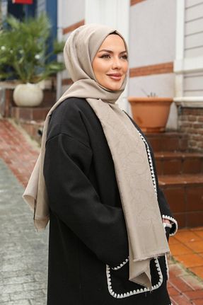 شال بژ زنانه پنبه ای Armine - کد 906419747