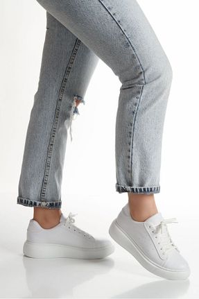 کفش اسنیکر سفید زنانه بند دار MyLina Shoes - کد 905073237