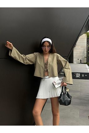 بلوز خاکی زنانه ساده minaaise - کد 905072535