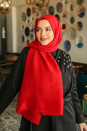 شال قرمز زنانه پنبه ای Armine - کد 905069197