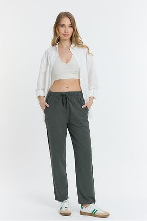 شلوار خاکی زنانه مخلوط کتان MAXIMILLIAN - کد 905064059