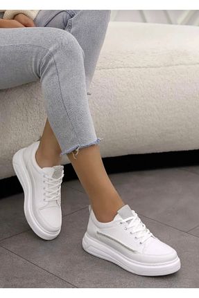 کفش اسنیکر سفید زنانه بند دار MyLina Shoes - کد 905078948