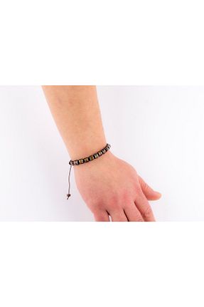 دستبند جواهر قهوه ای مردانه سنگ طبیعی EQdesignBYPelin - کد 905099377