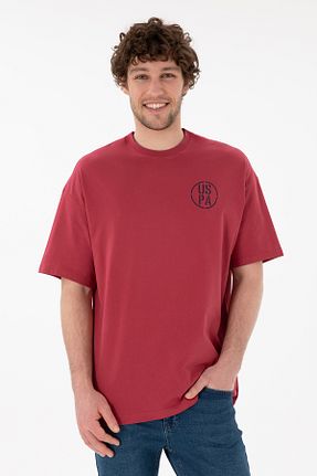 تیشرت زرشکی مردانه اورسایز U.S. Polo Assn. - کد 905104019