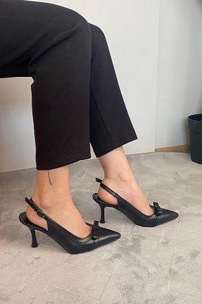 کفش پاشنه بلند کلاسیک مشکی زنانه چرم مصنوعی Preshley - کد 905110362