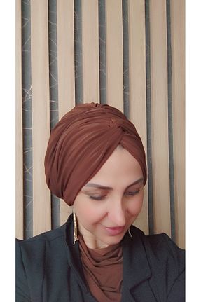 شال قهوه ای زنانه پنبه ای ABB - کد 343816203