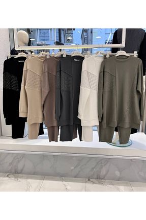 ست بالاتنه و پائین تنه حجاب بژ زنانه رگولار Camelya Fashion - کد 904663938