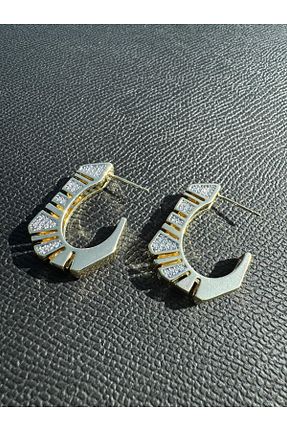 گوشواره استیل (فولاد) طلائی روکش طلا neslyaccessories - کد 905138494