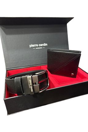 کمربند مشکی مردانه چرم خالص Pierre Cardin - کد 905132887