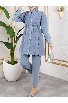 ست بالاتنه و پائین تنه آبی زنانه بافتنی Modamorfo - کد 905052641