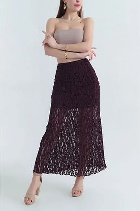 دامن بنفش زنانه رگولار vuvutasarım - کد 905256805