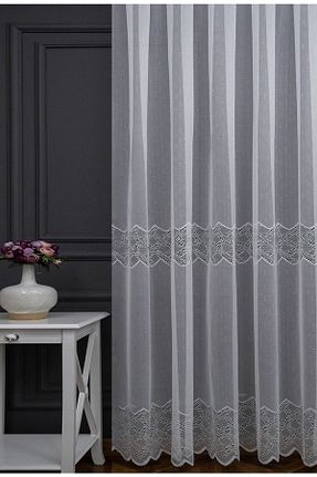 پرده توری سفید ریل دار Taç - کد 299529999